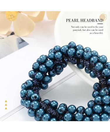 Brinie Champagne Elastic Hair Scrunchies - Pearl Hair Bands Set for Women and Girls (Pack of 3) - Buy Online on GoSupps.com