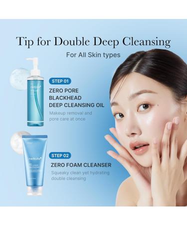 medicube Duo Double Nettoyage Pores - Routine Peau Nette: Huile D maquillante Z ro Points Noirs 205ml & Nettoyant Moussant Z ro 120g | Tous types de peaux - Buy Online on GoSupps.com