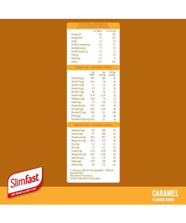 SlimFast Balanced Meal Shake Caramel Flavour - 16 Servings, 584g - High Fibre, Vitamins & Minerals - Meal Replacement for Balanced Diet Plan - Buy Online on GoSupps.com