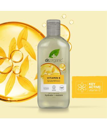 Dr Organic Vitamin E Shampoo 265ml - Natural Vegan, Cruelty-Free, Paraben & SLS Free - Buy Online on GoSupps.com
