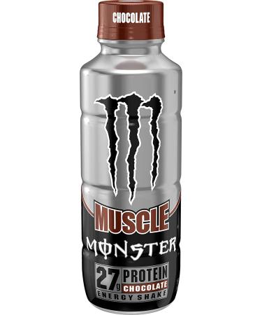 Muscle Monster Chocolate Energy Shake - Protein + Energy Drink 15oz (Pack of 12) - Buy Online on GoSupps.com