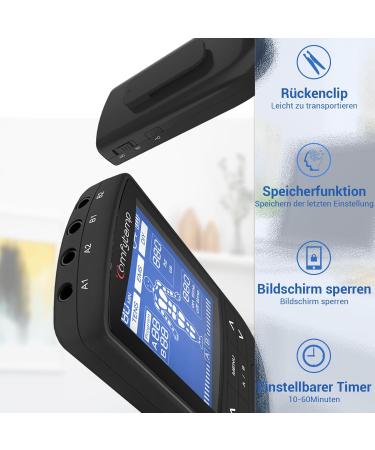 Comfytemp 4-Channel Tens/EMS Device - Pain Relief Muscle Stimulator with 24 Modes DIY Massage for Back Neck Shoulders & Knees - Buy Online on GoSupps.com