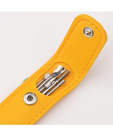 Nauze 6Pcs Stainless Steel Ear Wax Removal Kit - Reusable Metal Ear Cleaner for Children and Adults | Portable Bag Included (Yellow) - Buy Online on GoSupps.com
