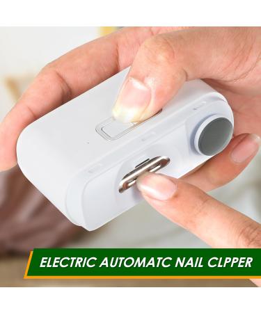 Electric Nail Clipper with Light 500mAh Rechargeable Automatic Nail Clipper with Nail Scraps Storage 2 Speed Low Noise Electric Nail Cutter Safety Automatic Nails Blanking Sanding for Adult - Buy Online on GoSupps.com