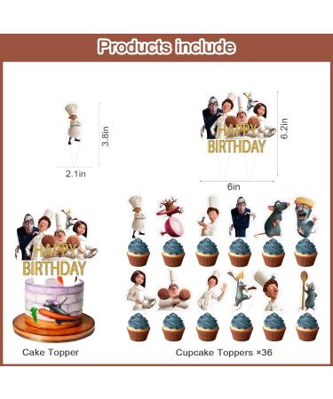 37 Pieces Cartoon Ratatouille Cake Topper Ratatouille Movie Themed Party Supplies Cupcakes Kids BirthdayDecorations Cute Cartoon Ratatouille Cake Decorations for Cartoon Dog Party Supplies Decor - Buy Online on GoSupps.com
