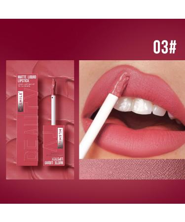 Matte Liquid Lipstick for Women - Super Velvet Matte Lip Gloss Long Lasting Waterproof Pink Tint | Perfect Valentine's Gift - Buy Online on GoSupps.com