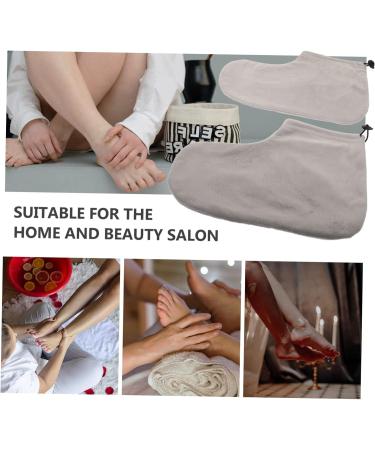 Beavorty Warm Foot Covers for Growth Therapy - Paraffin Bath Care 2 Pairs of Cotton Spa Shoes Gray 28x20cm - Foot Protection & Comfort - Buy Online on GoSupps.com