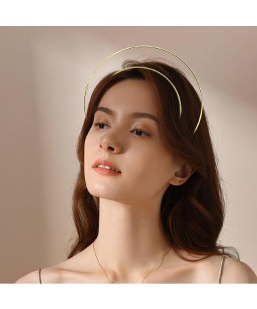 NAUZE 2Pieces Angel Halo Headband Double Ring Hair Hoop Graceful Tiara Hair Hoop Hair Accessory Delicate Photo Prop for Women Wedding Cosplay Halloween Use - Buy Online on GoSupps.com
