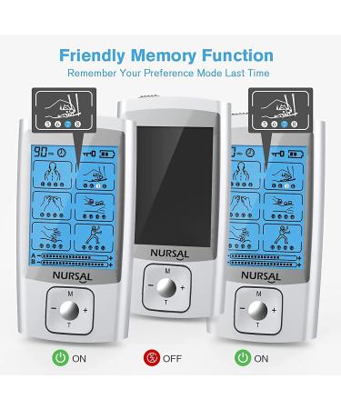 NURSAL TENS Unit Muscle Stimulator Machine for Pain Relief - Electric Massager for Back, Neck, Muscle Pain - FSA/HSA Eligible - Buy Online on GoSupps.com