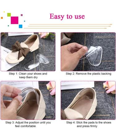 URAQT Gel Shoe Inserts for Women - Anti-Slip Heel Grips & Foot Insoles (4 Pairs) - Transparent - Buy Online on GoSupps.com