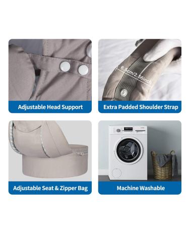 Labi Premium Cotton Baby Carrier | Ergonomic All Position Backpack with Adjustable Seat & Hood | Comfortable Infant & Toddler Wrap | Grey - Buy Online on GoSupps.com