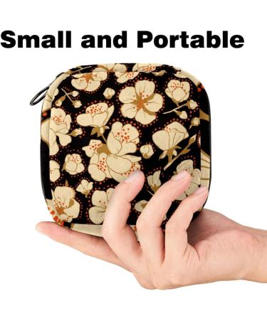 Portable Women's Binding-Up Bags | Menstrual Cup Pocket & Pads | Stylish Gold Flower Patterns for Teens - Buy Online on GoSupps.com