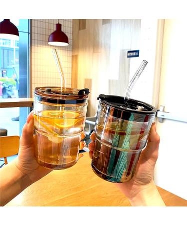 BLUEPOLAR 13oz Amber Tumbler Water Bottle with Straw and Lid - Insulated Glass Coffee Mug - Buy Online on GoSupps.com