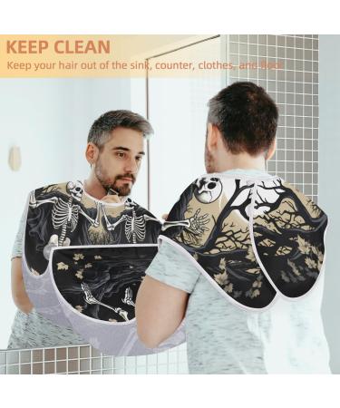 Buy Halloween Forest Skeleton Beard Bib Apron Best Beard Hair Catcher for Men | Perfect Gift for Dad & Husband | Shaving Bib with Suction Cups - Buy Online on GoSupps.com