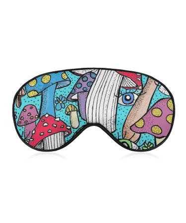 AMRANDOM Silk Eye Mask for Psychedelic Mushrooms Magical Art Sleep Mask 3D Eye Cover for Travel Work Shift Sleep Naps Sleeping Eye Mask Eye Cover with Elastic Band Pattern 98 1 Count (Pack of 1)