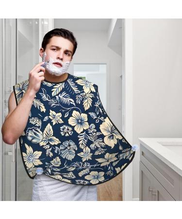 Blue and White Floral Shaving Bib | Waterproof Beard Apron | Perfect Gifts for Dad | One Size Fits All - Buy Online on GoSupps.com