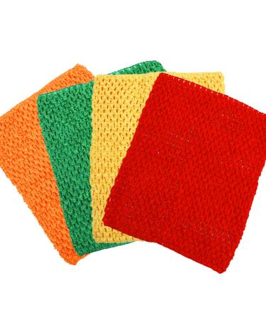 Time to Sparkle 4pcs Crochet Tube Top Crochet Tutu Infant Dress Baby Girls Skirt Pettiskirt 8"x10" Mix-Colorful Shade 20x25cm Mix-colorful Shade