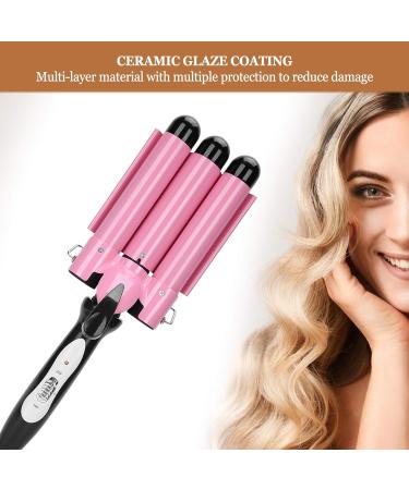 3 Barrel 28mm Ceramic Electric Curling Iron - Quick Heating Anti Burn Tourmaline Infused Hair Waver for Wet & Dry Styling - International Shipping Available - Buy Online on GoSupps.com