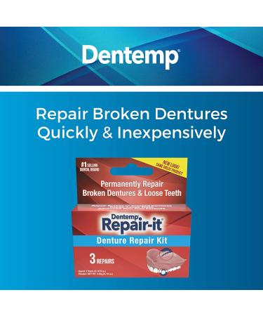 Dentemp Repair-It Advanced Denture Repair Kit - Fixes Broken Dentures, Cracks & Loose Teeth - Buy Online on GoSupps.com