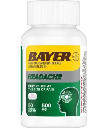 Bayer Headache Aspirin 500mg - Pain Relief and Fever Reduction - Buy Online on GoSupps.com
