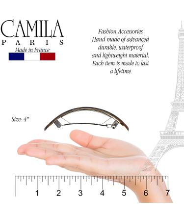 Camila Paris CP3322 French Oval Hair Barrette for Thick Curly Wavy Long Hair - Strong Hold Grip Clips for Women - No Slip Rubberized Metal Clasp - Styling Hair Accessory - Made in France (Gold) - Buy Online on GoSupps.com