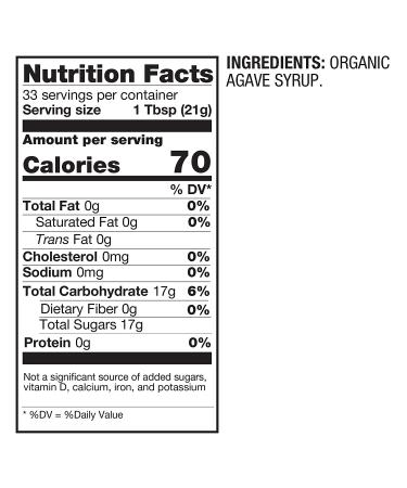 BetterBody Foods Organic Agave Nectar  25 Fl Oz - Buy Online on GoSupps.com