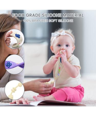 Shop Silicone Bathing Toys for Babies | Remote-Controlled Dental Aid & Soothing Bite Rings (Purple & White) - Buy Online on GoSupps.com