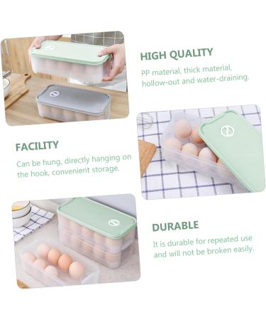 2 pcs Household Tray Multi-layer Preservation Egg Refrigerator Kitchen Container re-usable Light Greenx2pcs 24x11.5cmx2pcs - Buy Online on GoSupps.com