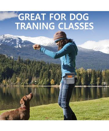 Tripolaco Versatile Dog Treats | Pet Training 2-Cup Capacity Integrated Feces Bag Dispenser & Clicker - Light Gray - Buy Online on GoSupps.com