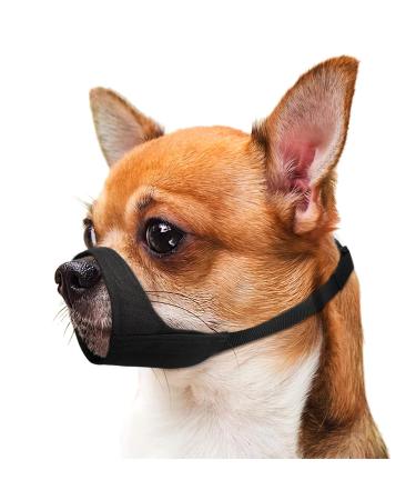 Mayerzon muzzle for dogs with short snout soft muzzle for small medium-sized and large dogs muzzle for Chihuahua Shih Tzu American bulldog for fur care stable black XS snout CIR: 4.25-5.5 "