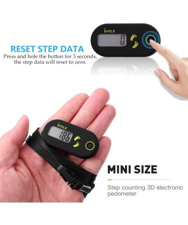 Buy Accurate Electronic Pedometer with Clip - Mini Step Meter for Walking & Hiking | Sustainable Sport Training Accessory - Black B - Buy Online on GoSupps.com