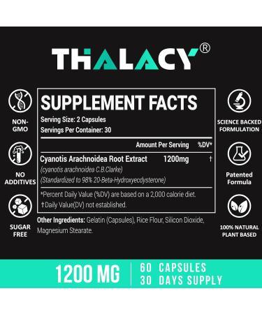 Premium Beta Ecdysterone Supplement 1200MG - 60 Capsules for Enhanced Performance - Buy Online on GoSupps.com