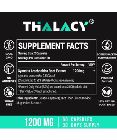 Premium Beta Ecdysterone Supplement 1200MG - 60 Capsules for Enhanced Performance - Buy Online on GoSupps.com