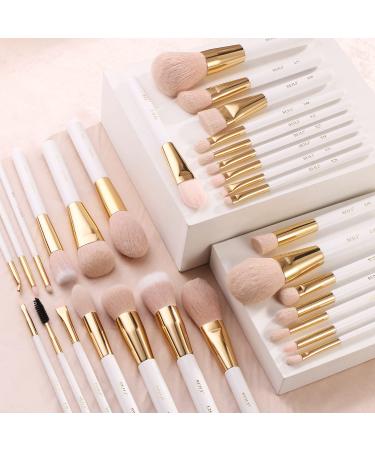 Beili Vegan Makeup Brush Set - 30 Professional Brushes for Flawless Application | Eyeshadow Foundation & Contouring - Gift Set in White-Pink - Buy Online on GoSupps.com
