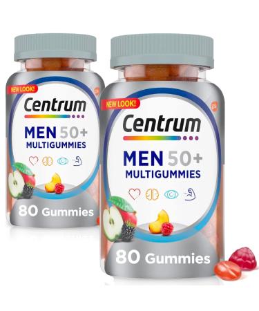 AWY Centrum MultiGummies Gummy Multivitamin for Men 50 Plus Multivitamin/Multimineral Supplement with Vitamins D3 E B6 and B12 Assorted Fruit Flavor - 80 Count (PACK OF 1)