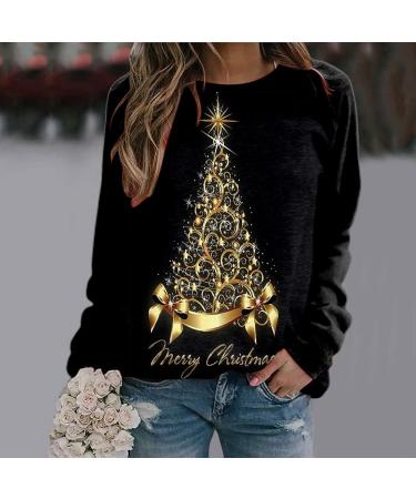Shop Women's Santa Claus Sweater | Christmas & Ugly Moose Print Sweatshirts - XXL Black - Buy Online on GoSupps.com