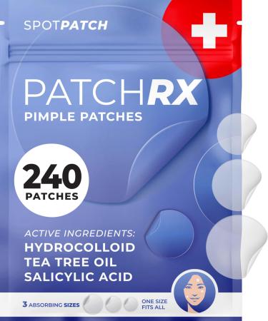 KEYCONCEPTS Pimple Patches for Face (240 Patches) Hydrocolloid Acne Patches with Tea Tree Oil & Salicylic Acid Pimple Patch Pimple Stickers Hydrocolloid Patch Acne Dots Acne Pimple Patches For Face