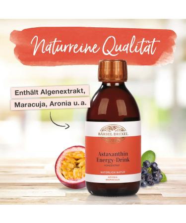 B rbel Drexel Astaxanthin Energy Drink 250ml - Vegan Aronia/Maracuja with Caffeine Vitamin C & Magnesium - Germany - Buy Online on GoSupps.com