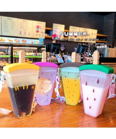 Yiifunglong 320ml Sports Water Bottles Travel Water Jug Fruit Shaped Ice Lollipop Water Bottle Easy to Carry Water Bottle with Straw for - Buy Online on GoSupps.com