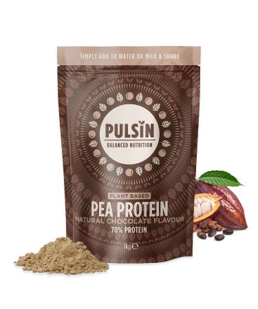Pulsin - Chocolate Vegan Pea Protein Powder - 1kg - 17.4g Protein 2g Carbs 97 Kcal Per Serving - Gluten Free Palm Oil Free & Dairy Free Chocolate 1kg (Pack of 1)