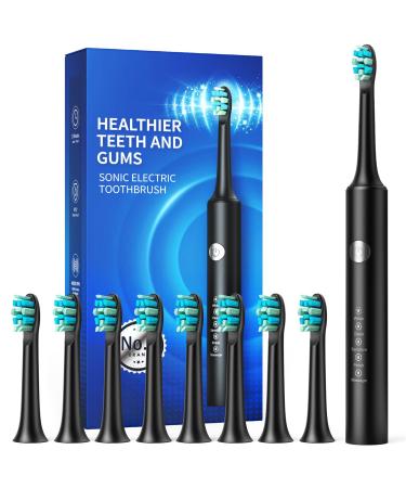 Electric Toothbrushes Adults-8 Brush Heads Fast Charge 4 Hours Last 60 Days Electric Toothbrush-40000 VPM 5 Modes 2 Minute Smart Timer Sonic Toothbrushes for Adults Kids