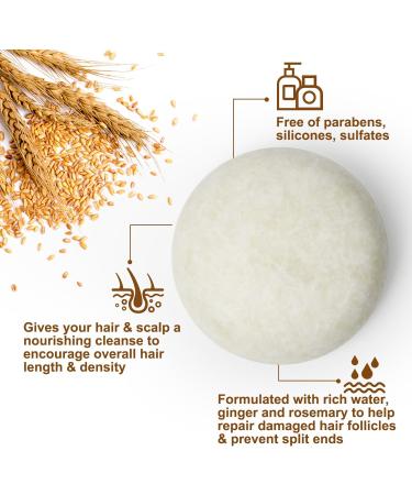 Rice Water Shampoo Bar & Conditioner Set for Hair Growth | Ginger & Rosemary | pH Balanced | All Hair Types | Men & Women | 6.3oz - International Shipping Available - Buy Online on GoSupps.com