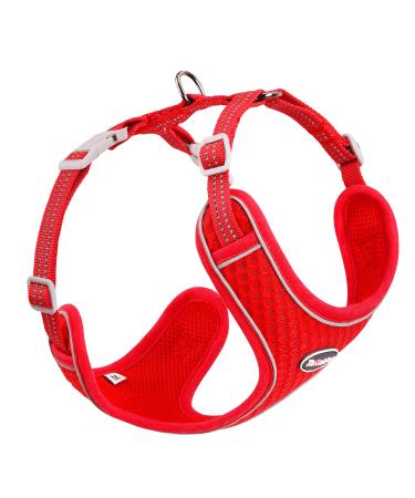 Thinkpet no-pull dog harness breathable breast dishes for small medium large dogs adjustable soft running harness safe control padded reflective safety harness m (1 Pack) red