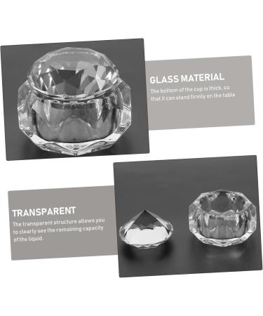 nail art crystal cup crystal nail art cup dish glass nail art cup nail painting pen nail glitter holder manicure painting tools nail crystal bowl liquid crystal glass nail polish 6x6cm Transparent - Buy Online on GoSupps.com