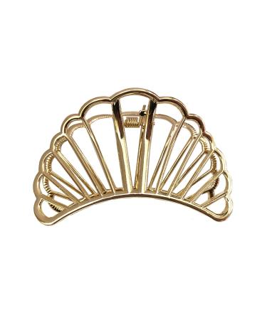 TANG SONG 4PCS Fan-shaped Metal Hair Claw Clips Set - Hair Catch Barrette Jaw Clamp for Women - Half Bun Hairpins - Silver Gold Rose Gold Black - Buy Online on GoSupps.com