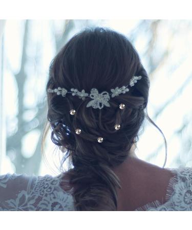 Luckious Rhinestone Hair Clips - Elegant Hair Diamante Accessories for Weddings and Special Occasions diamond - Buy Online on GoSupps.com