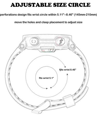 Adjustable Silicone Watch Band for Garmin Forerunner 235 & Approach S20 S5 S6 - Black/White - Buy Online on GoSupps.com