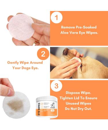 Dog Eye Wipes | Safe & Easy Cleaning Eye Wipes For Dogs | Remove Tear Stains Dog Eye Crust & Eye Discharge | Pack Of 100 | Soothing Aloe Vera Formula! - Buy Online on GoSupps.com