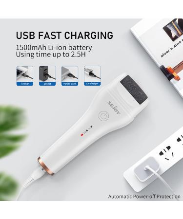 Sejoy Electric Feet Callus Removers Rechargeable 3 Grinding Heads Portable Waterproof Electronic Foot File Pedicure Tools Professional Pedi Feet Care for Dead Hard Cracked Dry Skin - Buy Online on GoSupps.com