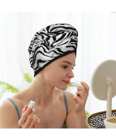 Zebra Psychedelic Liquid Microfiber Hair Towel - Super Absorbent Quick Dry Turban for Curly Long Thick Hair | Hair Wrap with Button for Women Girls & Kids - Shop Internationally - Buy Online on GoSupps.com